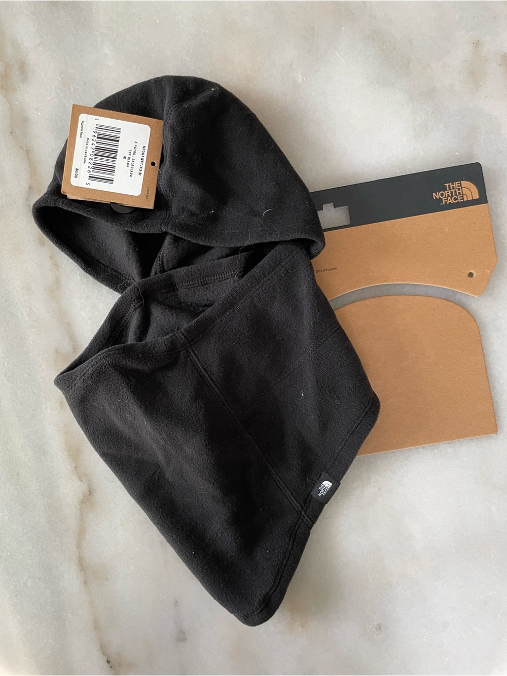 The North Face Kids Black Fleece Hooded Neck Warmer